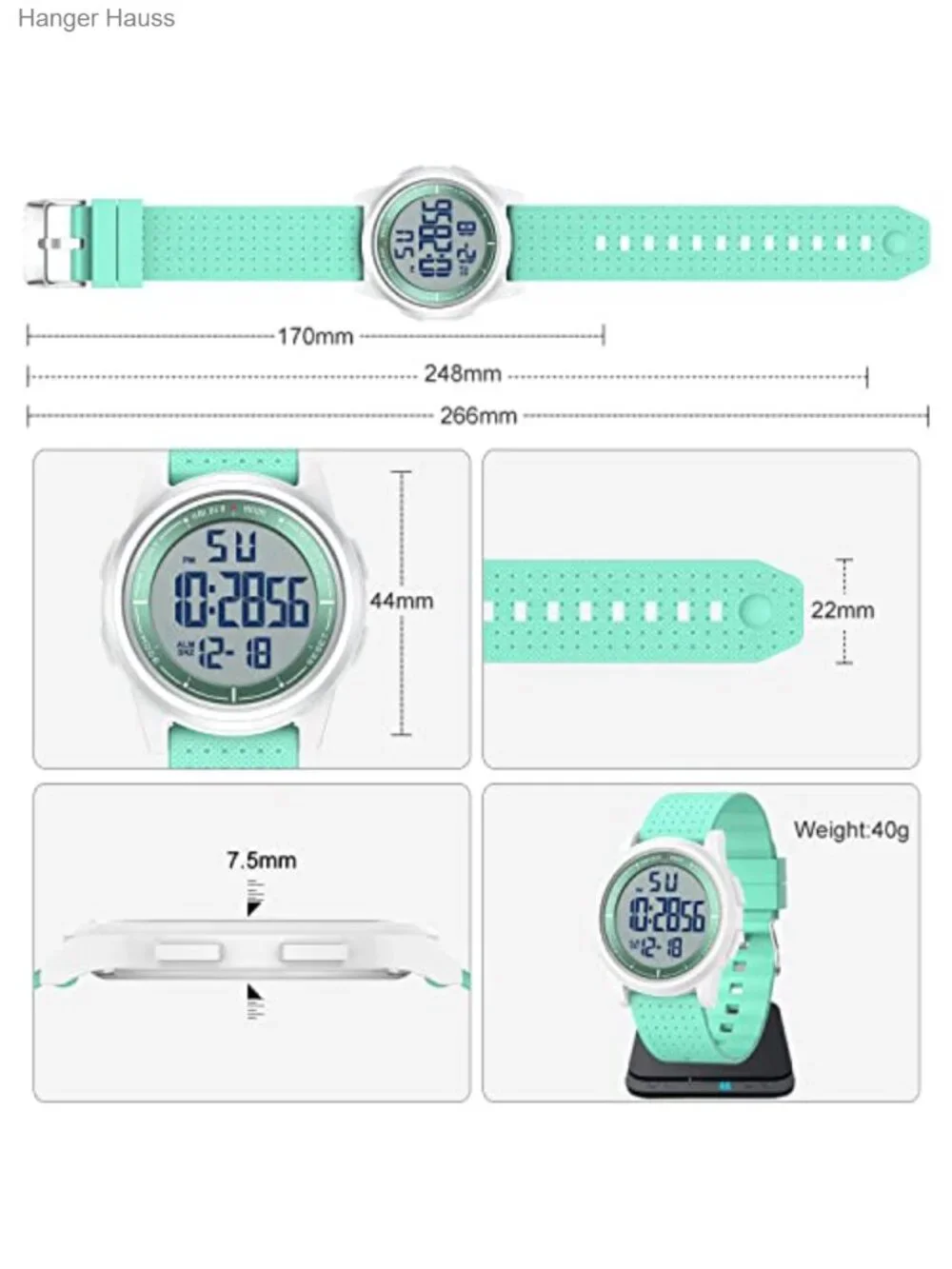 Ultra-Thin Digital Men's Sports Watch Waterproof Rubber Strap
